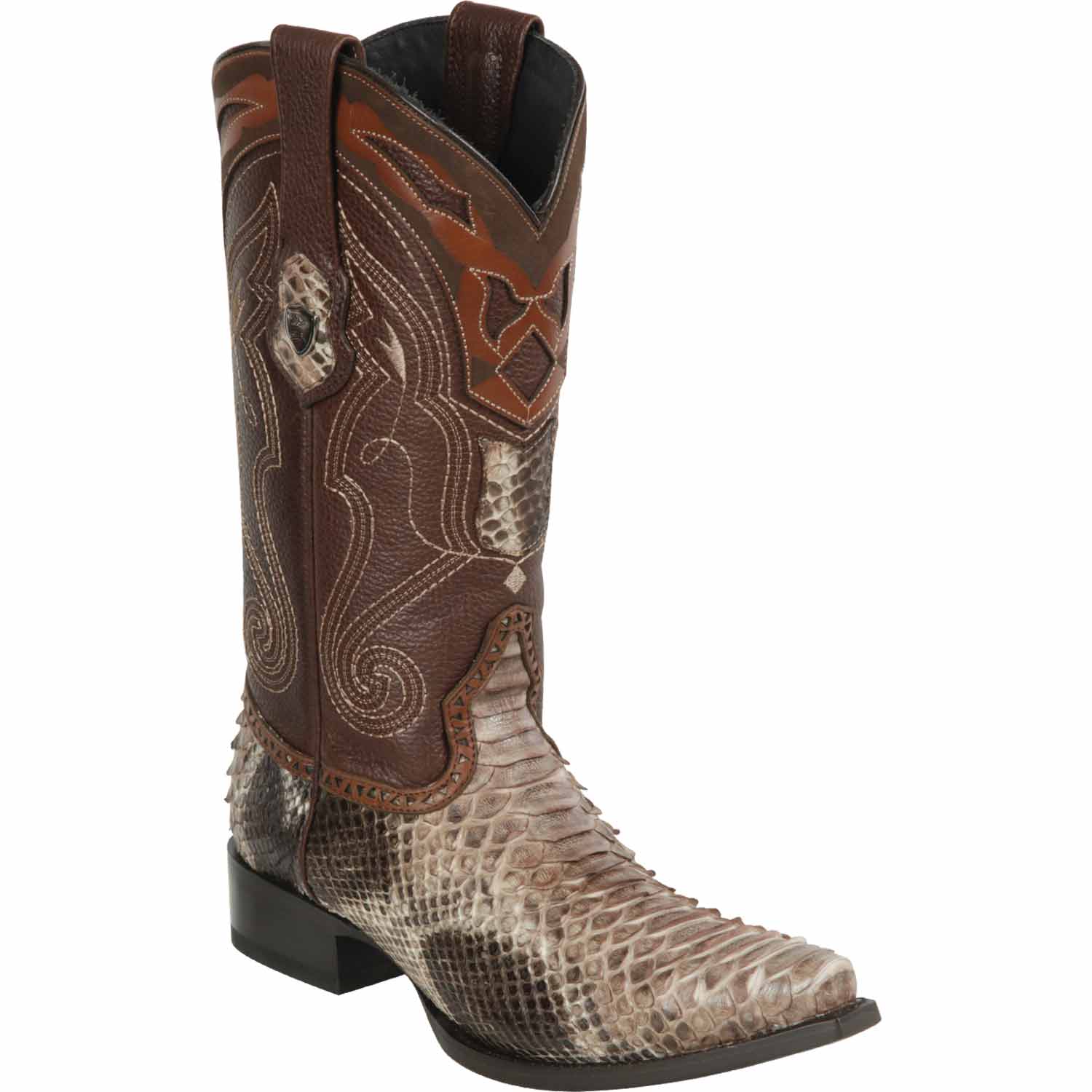 Men's Wild West Python Skin Snip Toe Boots 29457 - 6