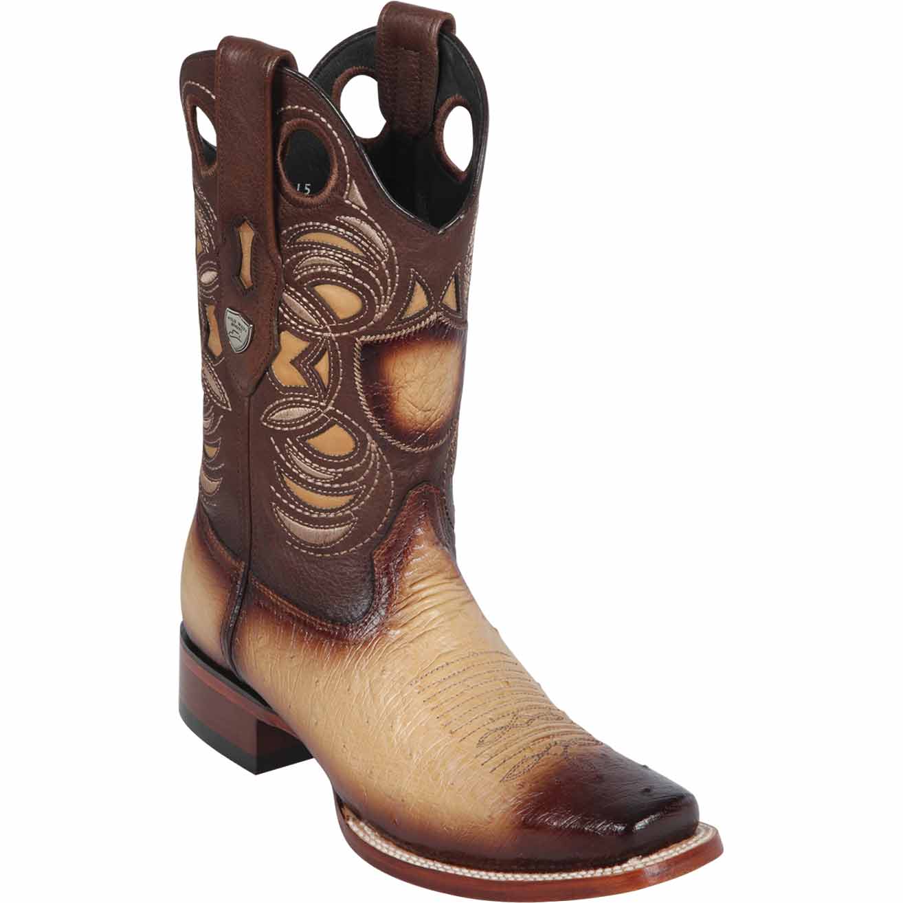 Men's Wild West Smooth Ostrich Skin Rodeo Toe Boots 281897 - 6