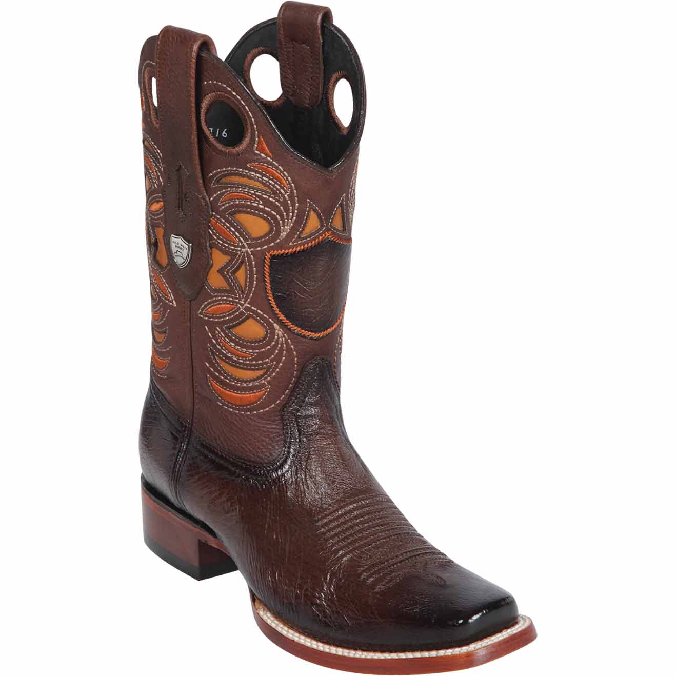 Men's Wild West Smooth Ostrich Skin Rodeo Toe Boots 281897 - 6