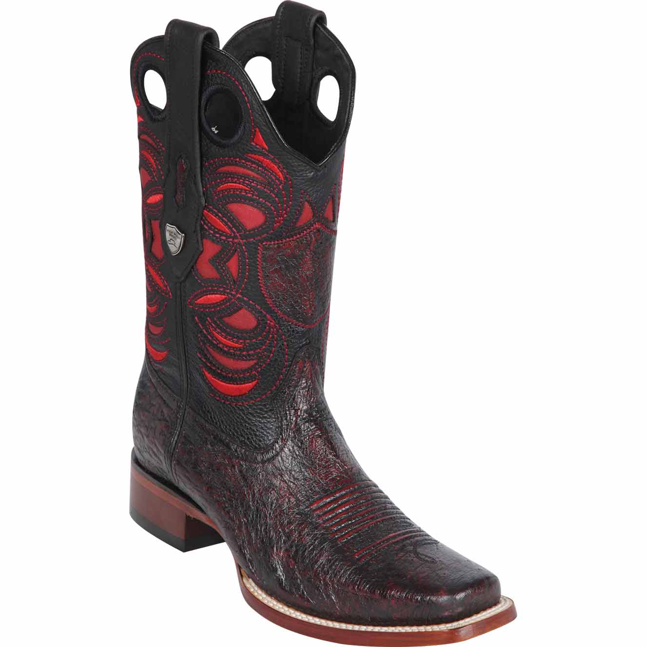 Men's Wild West Smooth Ostrich Skin Rodeo Toe Boots 281897 - 6