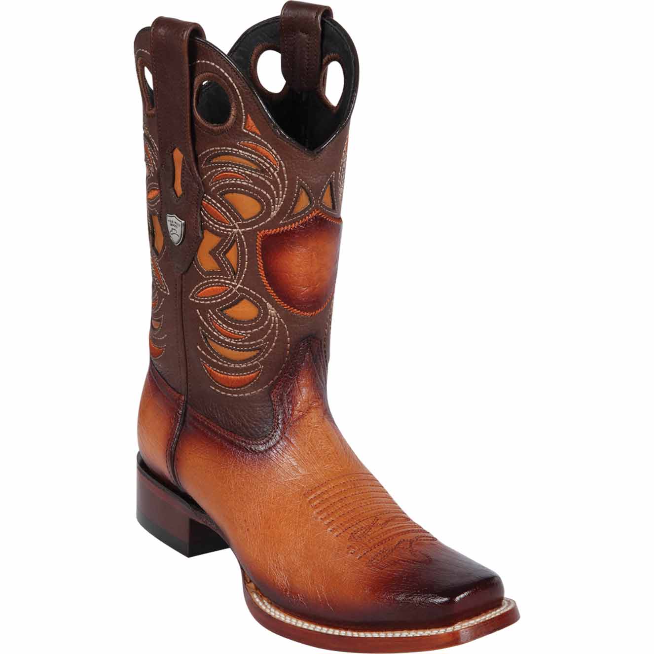 Men's Wild West Smooth Ostrich Skin Rodeo Toe Boots 281897 - 6