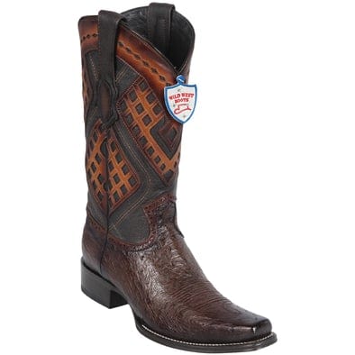 Men's Wild West Smooth Ostrich Square Toe Boots 27697 - 6
