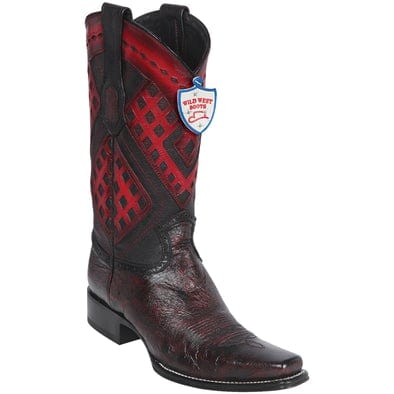 Men's Wild West Smooth Ostrich Square Toe Boots 27697 - 6
