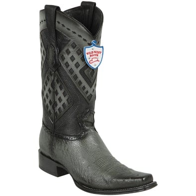 Men's Wild West Smooth Ostrich Square Toe Boots 27697 - 6