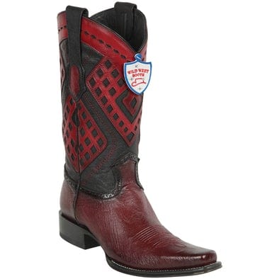Men's Wild West Smooth Ostrich Square Toe Boots 27697 - 6