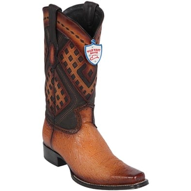 Men's Wild West Smooth Ostrich Square Toe Boots 27697 - 6