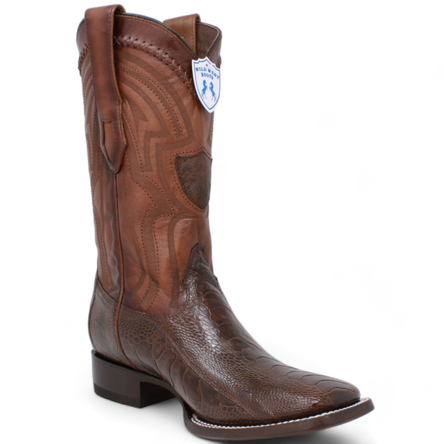 Men's Wild West Ostrich Leg Ranch Toe Boots 2824L05 - 6