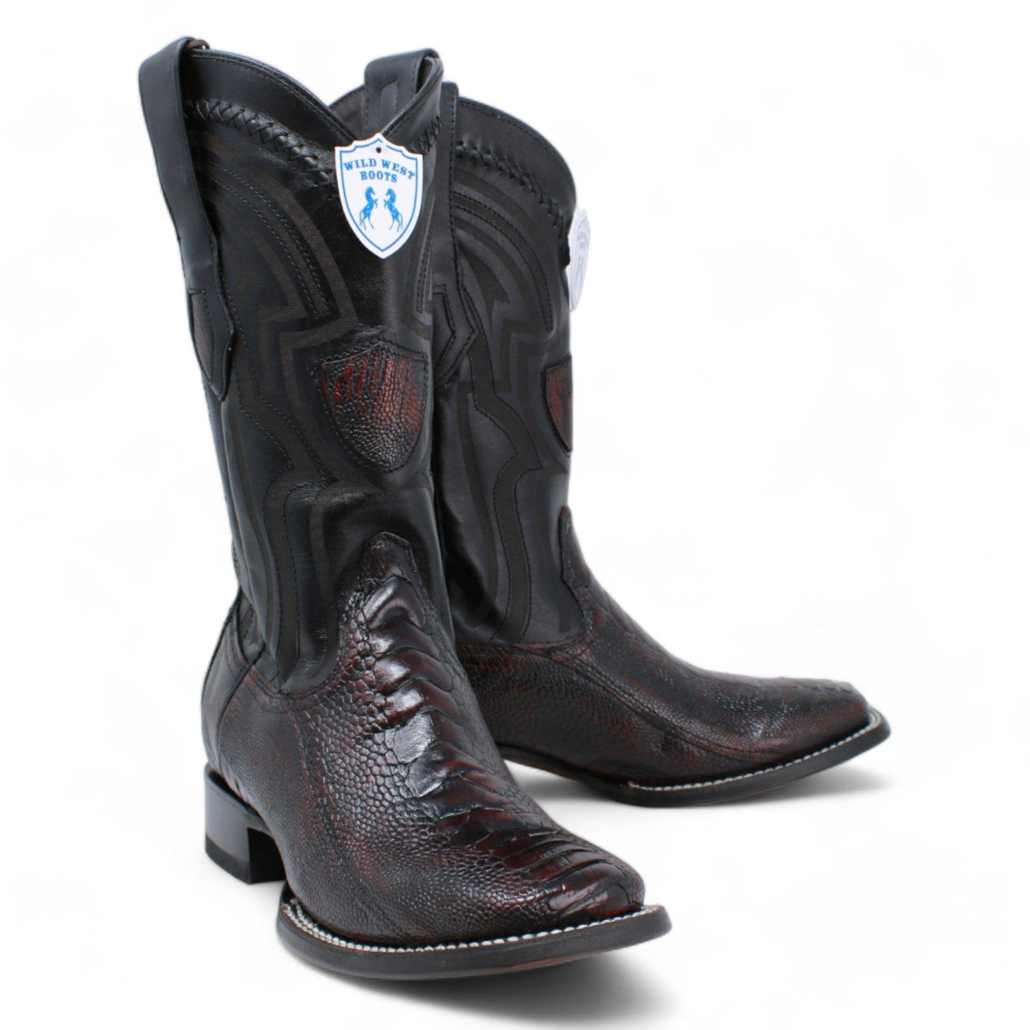Men's Wild West Ostrich Leg Ranch Toe Boots 2824L05 - 6
