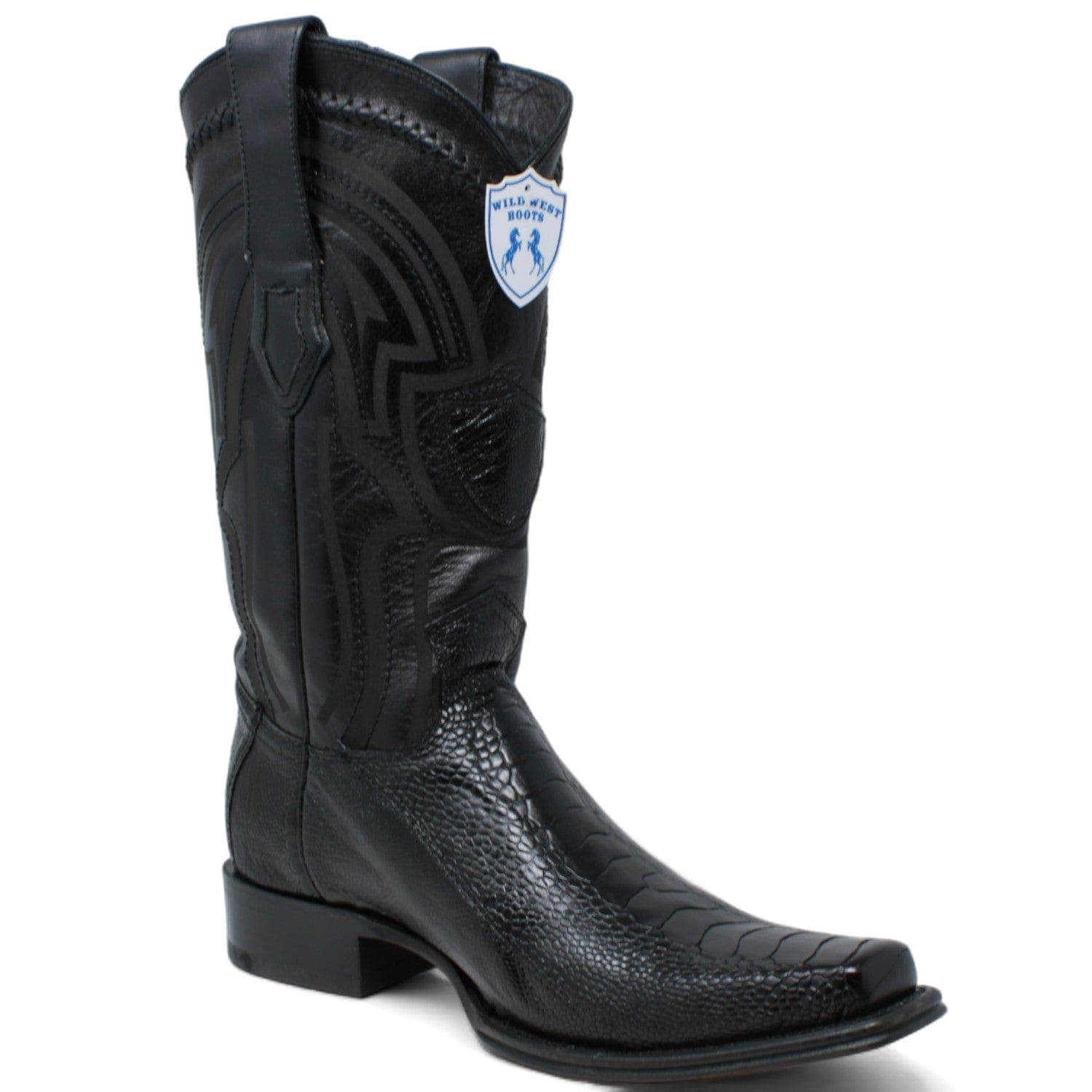 Men's Wild West Ostrich Leg Square Toe Boots 277L05 - 6