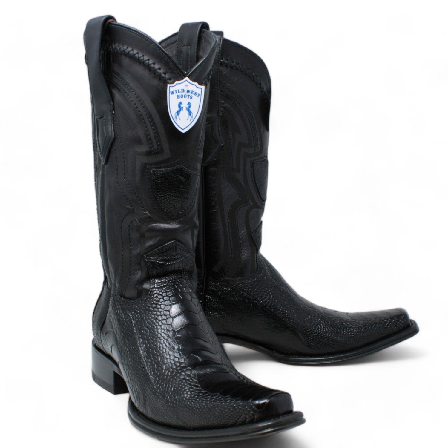 Men's Wild West Ostrich Leg Square Toe Boots 277L05 - 6