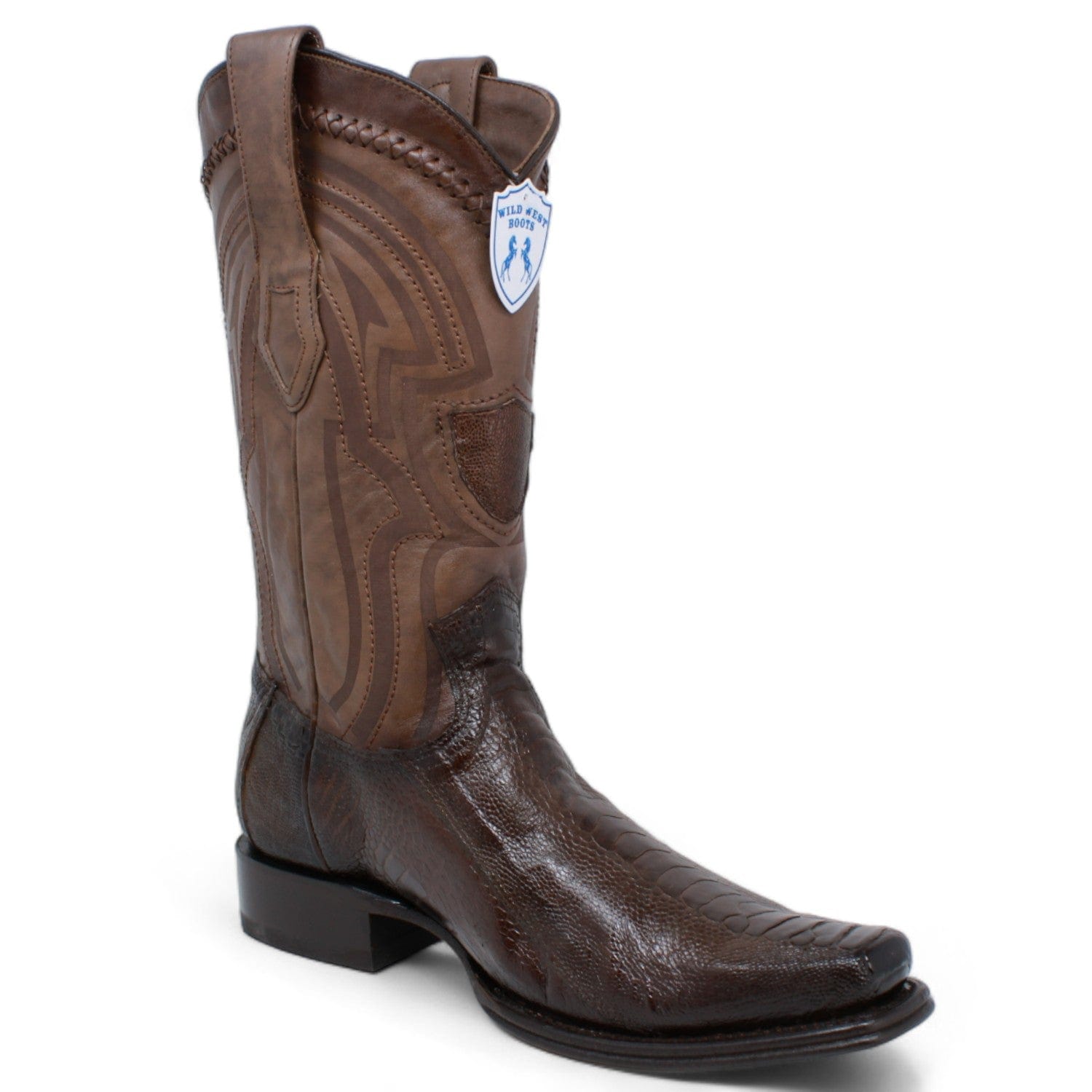 Men's Wild West Ostrich Leg Square Toe Boots 277L05 - 6