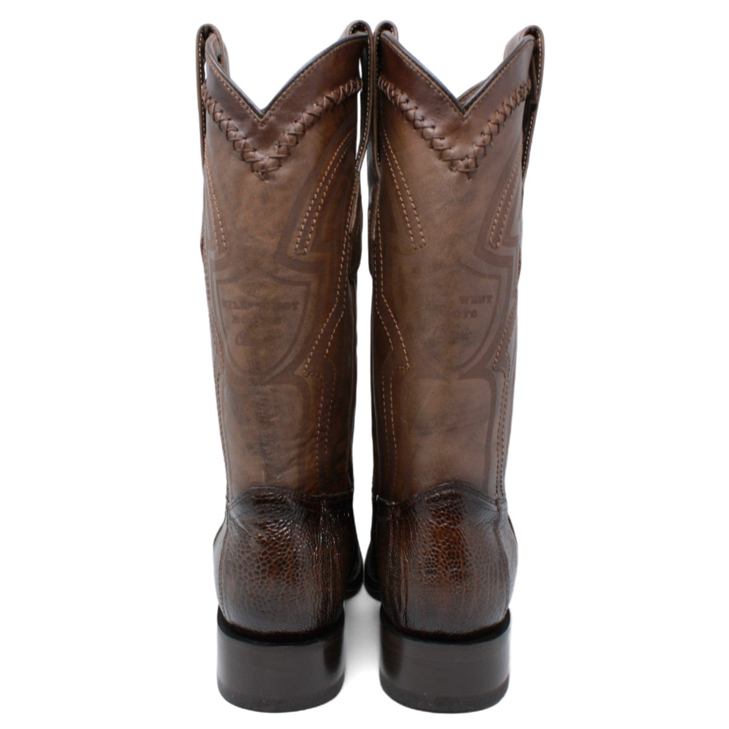 Men's Wild West Ostrich Leg Square Toe Boots 277L05 - 6