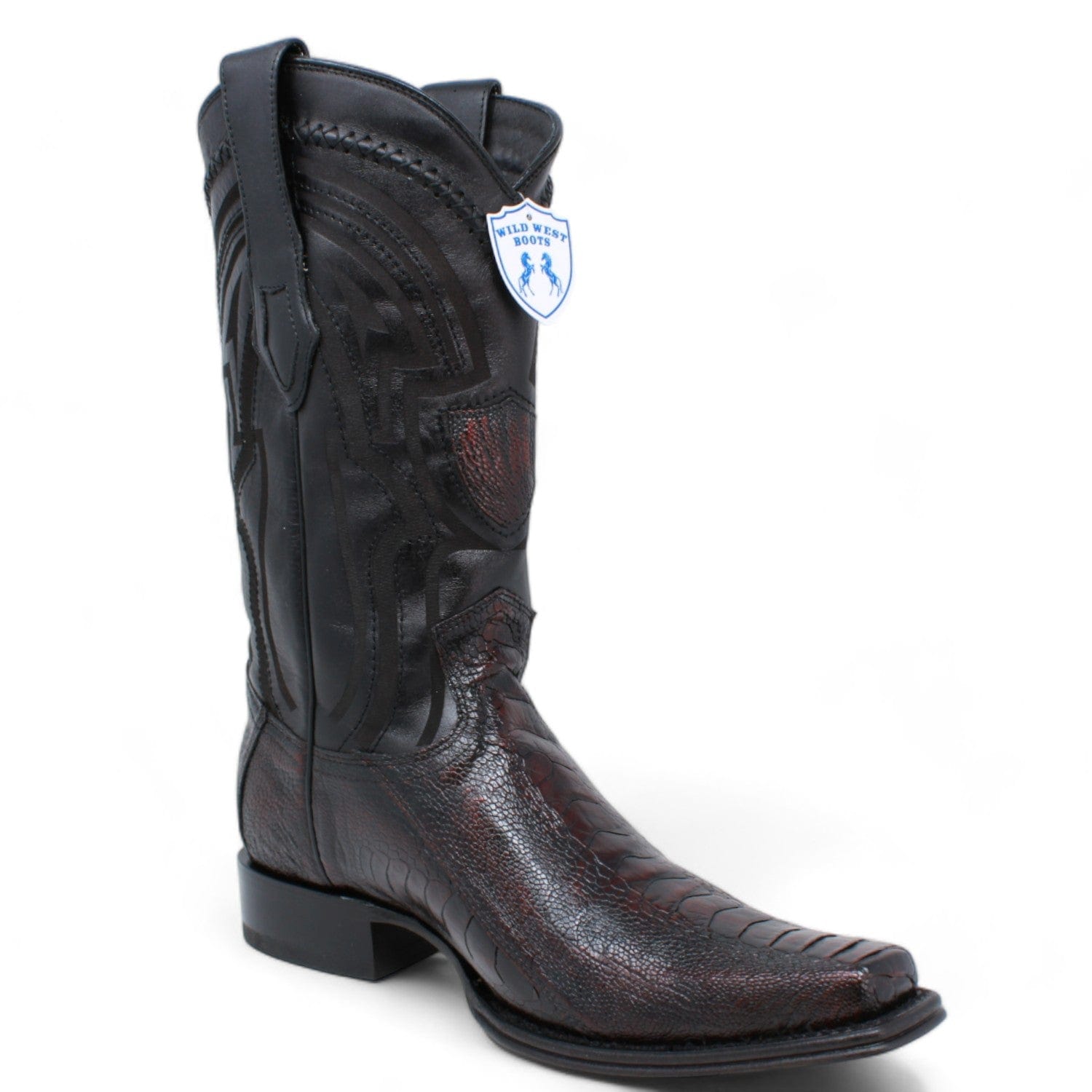 Men's Wild West Ostrich Leg Square Toe Boots 277L05 - 6