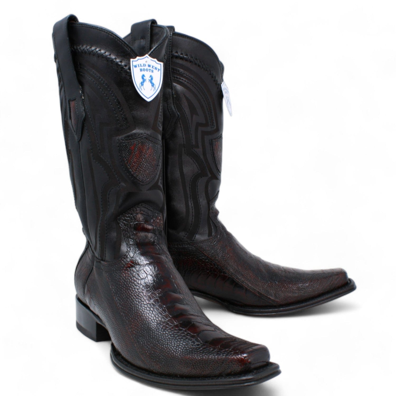 Men's Wild West Ostrich Leg Square Toe Boots 277L05 - 6