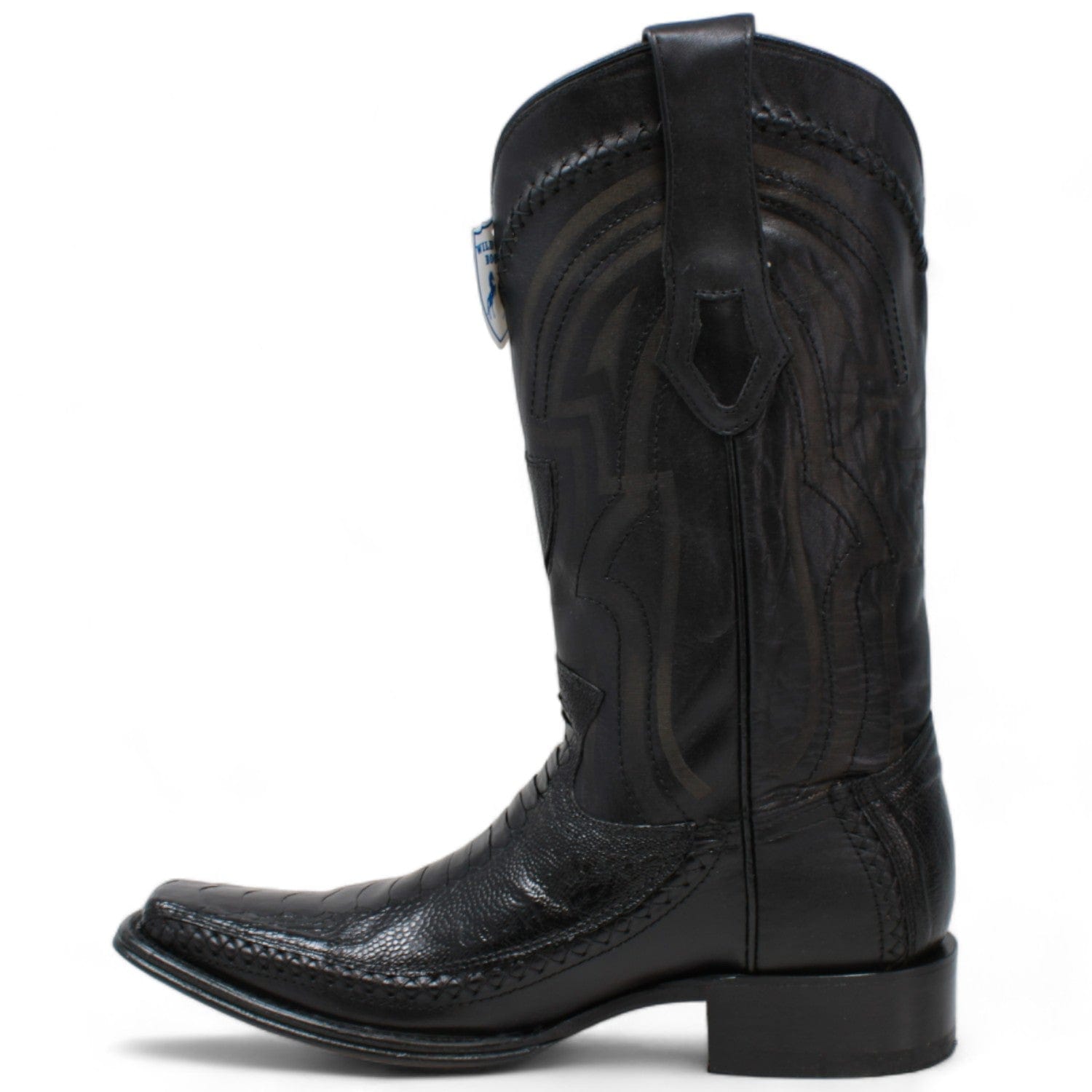 Men's Wild West Ostrich Leg with Deer Skin Square Toe Boots 277LF05 - 6
