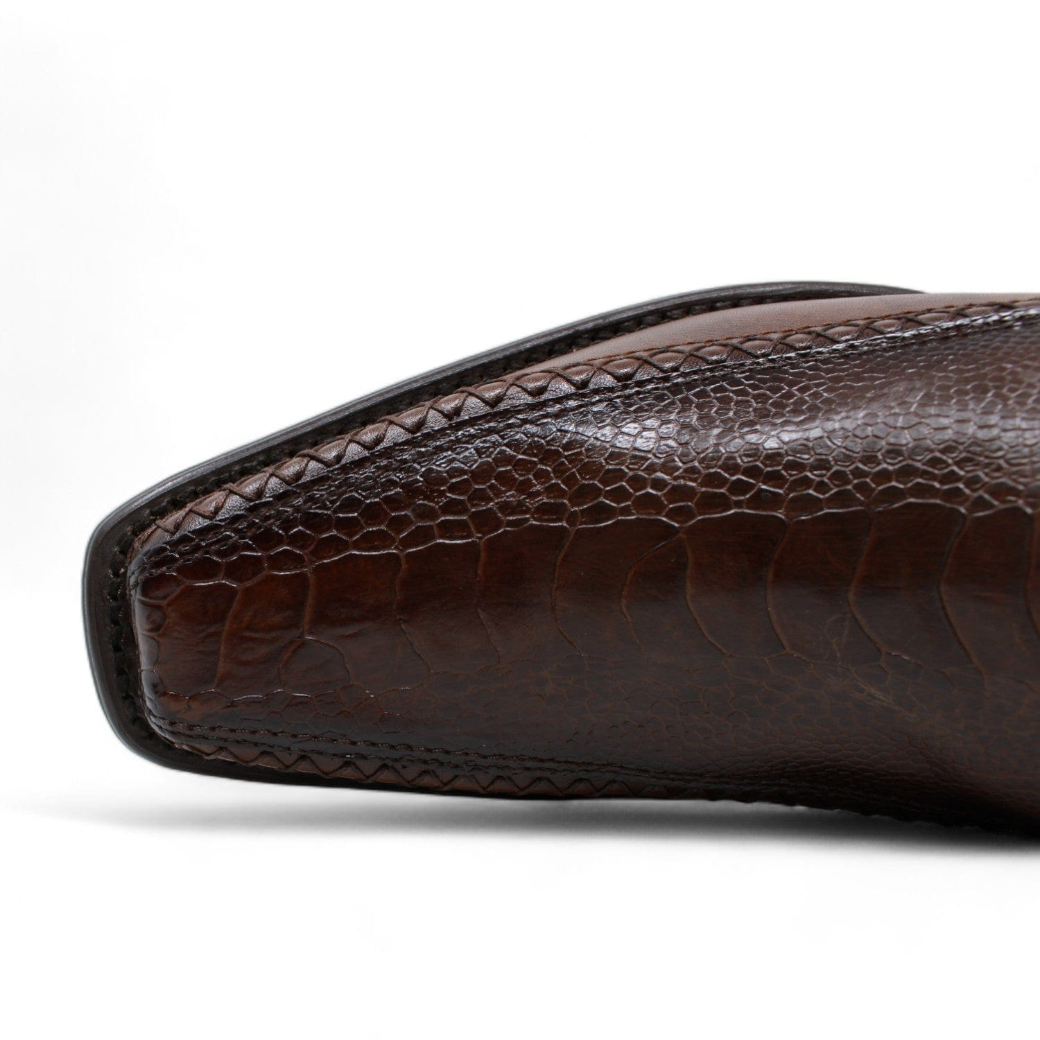 Men's Wild West Ostrich Leg with Deer Skin Square Toe Boots 277LF05 - 6