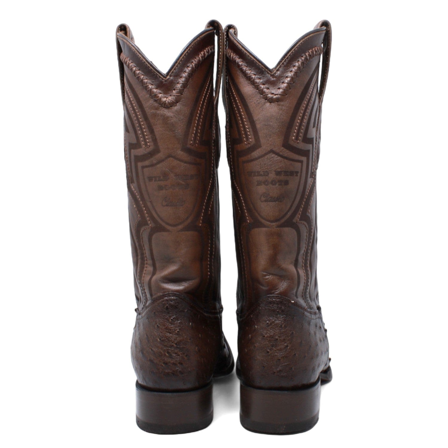 Men's Wild West Ostrich Skin Snip Toe Boots 294L03 - 6