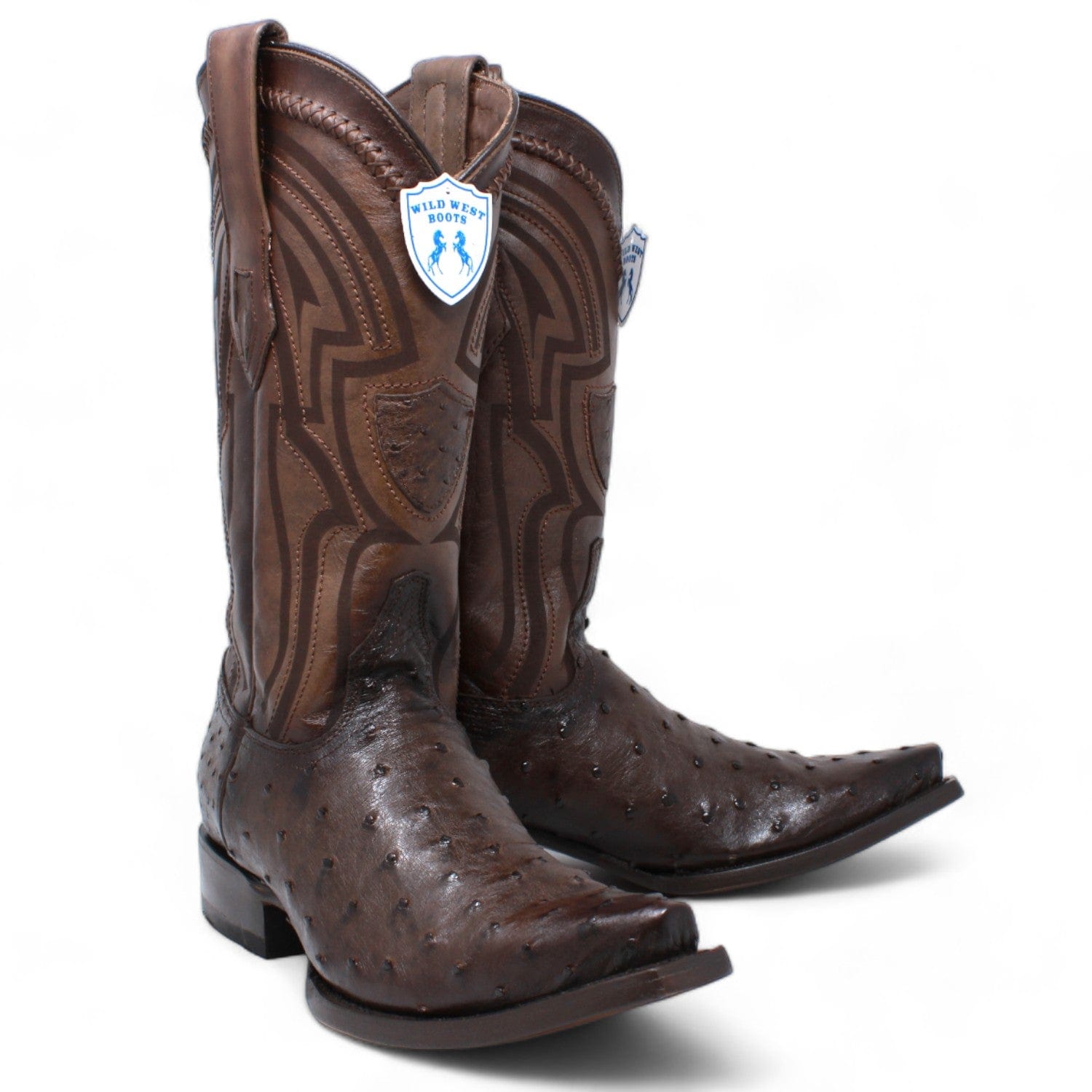 Men's Wild West Ostrich Skin Snip Toe Boots 294L03 - 6
