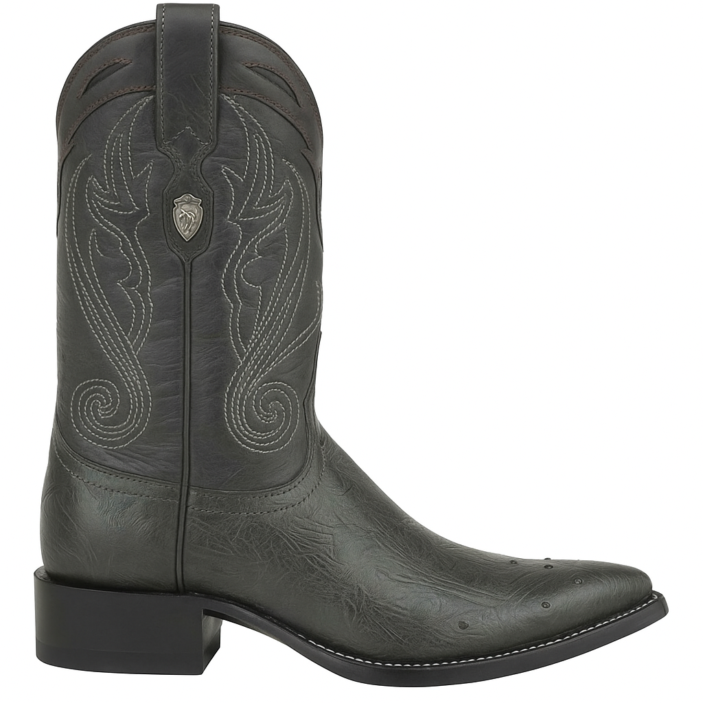 Men's Wild West Smooth Ostrich Skin 3X Toe Boots 29504-B - 6