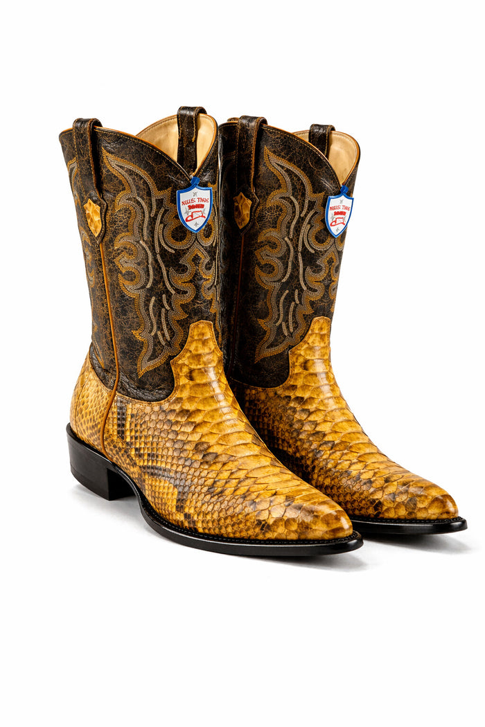 Men's Wild West Python Skin J Toe Boots 29957-New Designer Collection