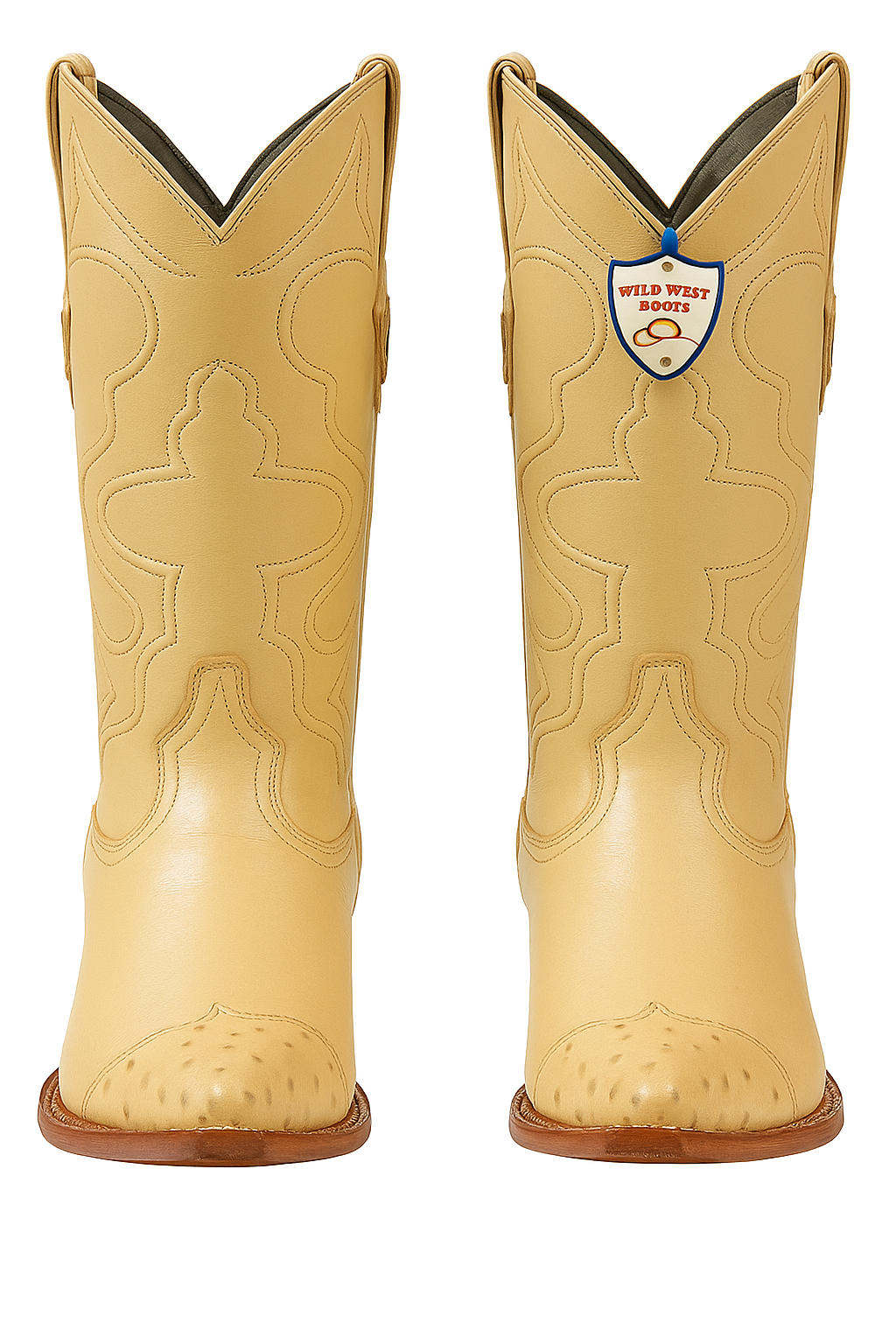 Men's Wild West Smooth Ostrich Skin 3X Toe Boots 29504-B - 6