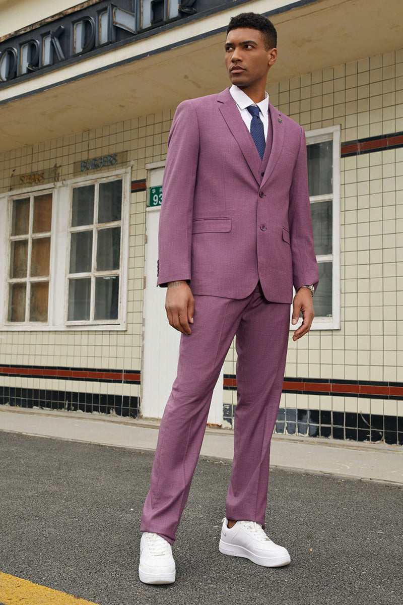 "Mens Stacy Adams Suit - Stacy Adams Suit Men's Fancy Two-Button Vested Suit in Lilac Lavender" - 34 Short