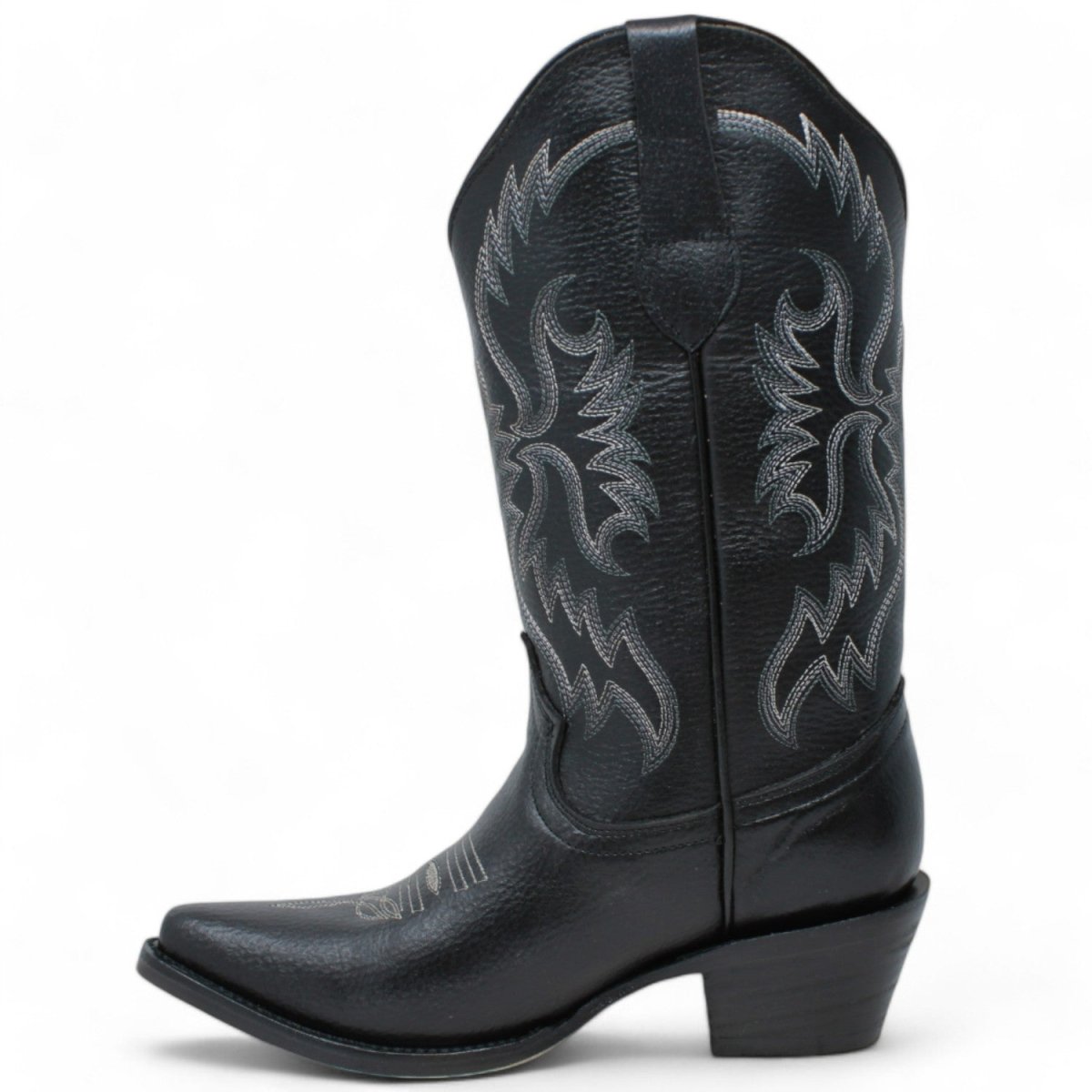 Women's Snip Toe Leather Boots Black - 5
