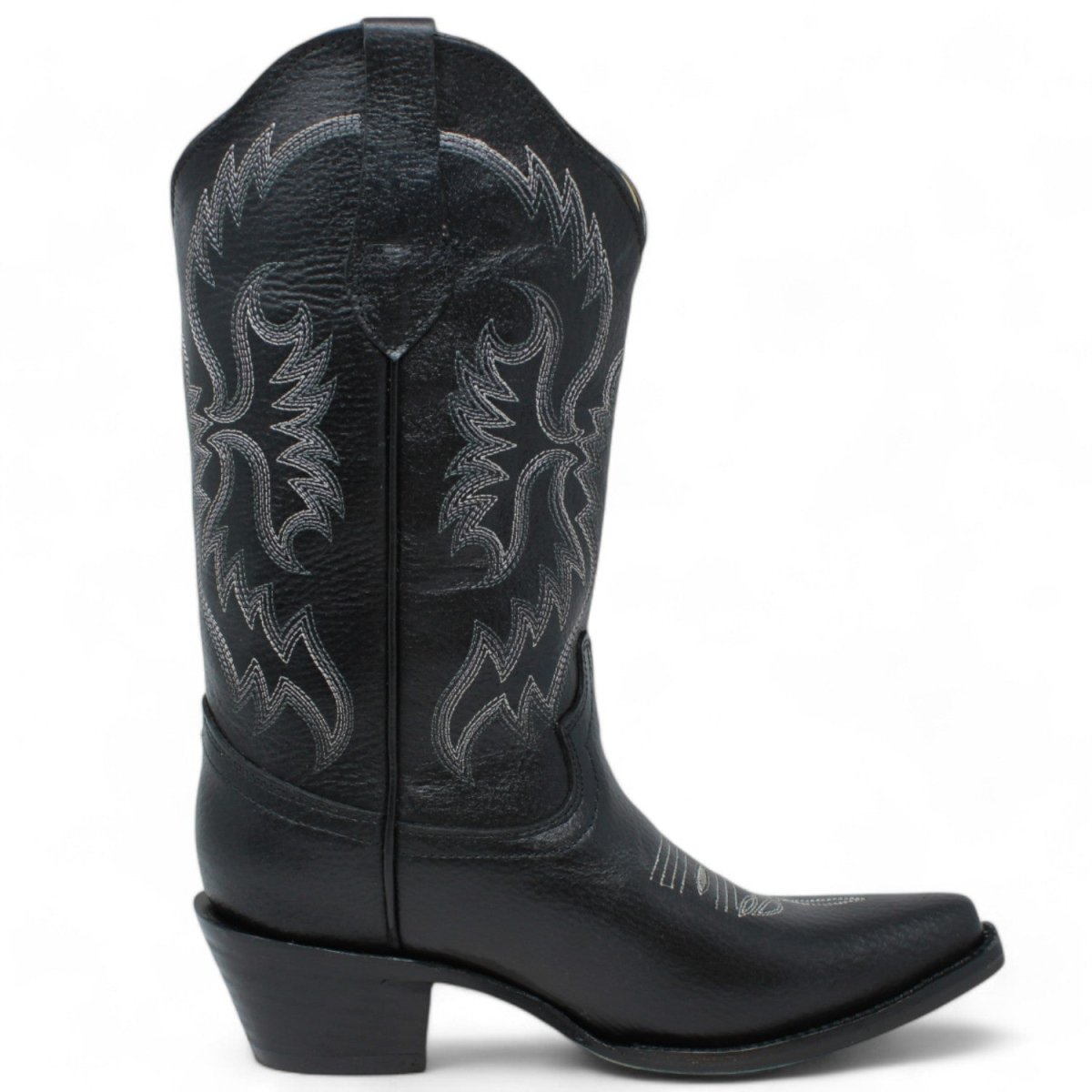 Women's Snip Toe Leather Boots Black - 5