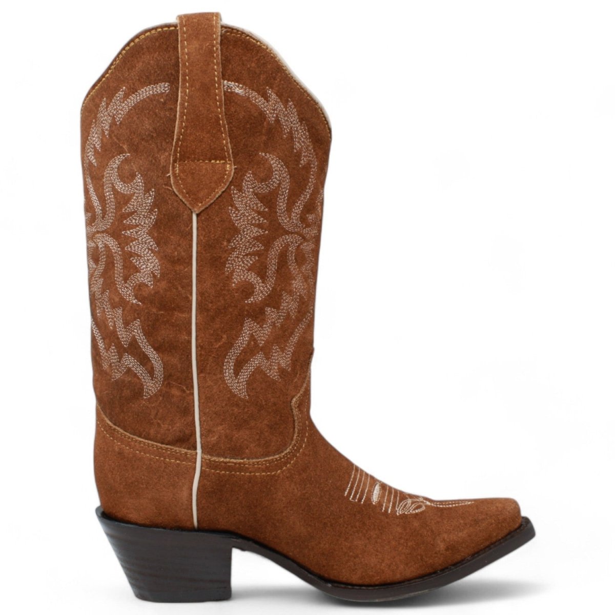 Women's Snip Toe Leather Suede Boots Brown - 5