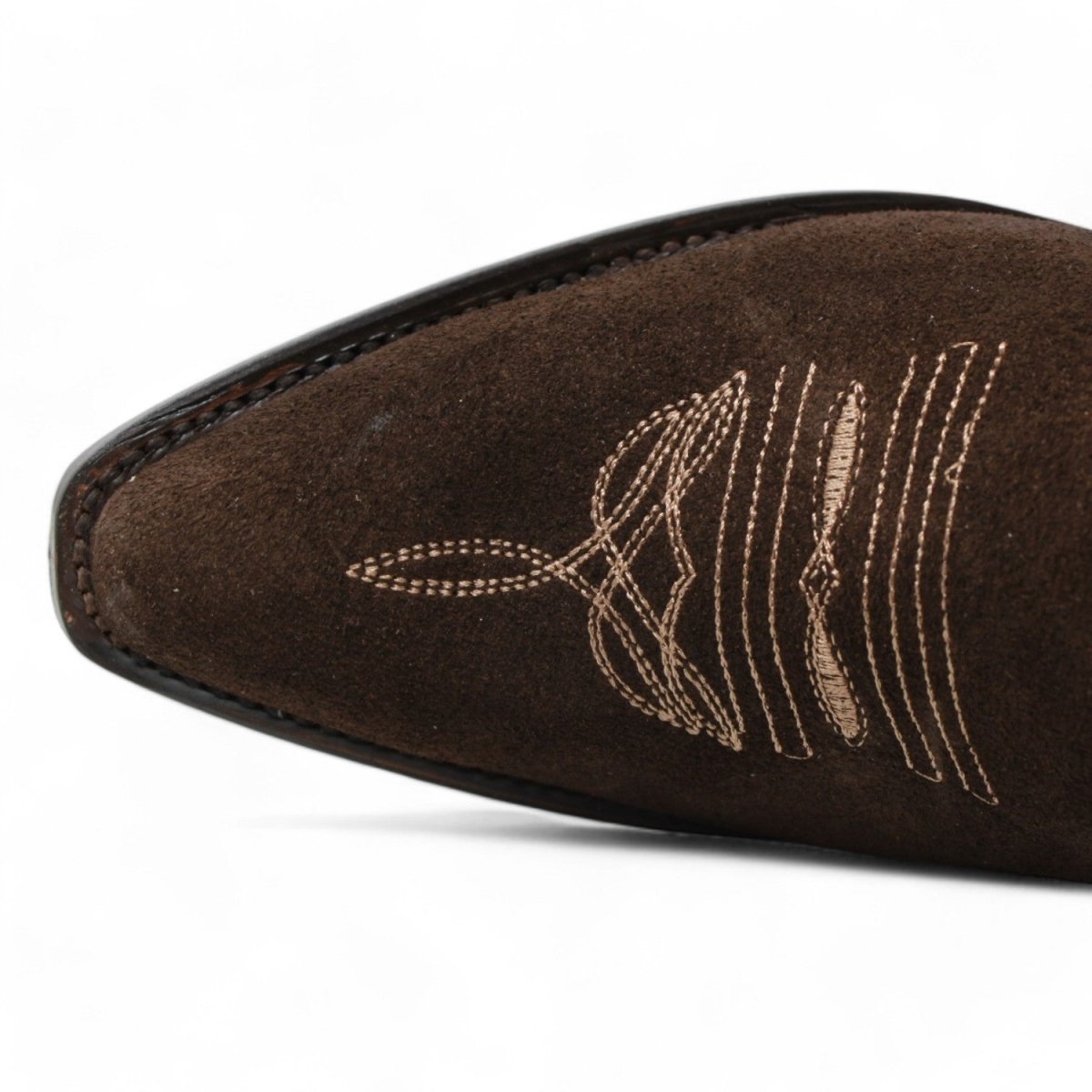 Women's Snip Toe Leather Suede Boots Chocolate - 5