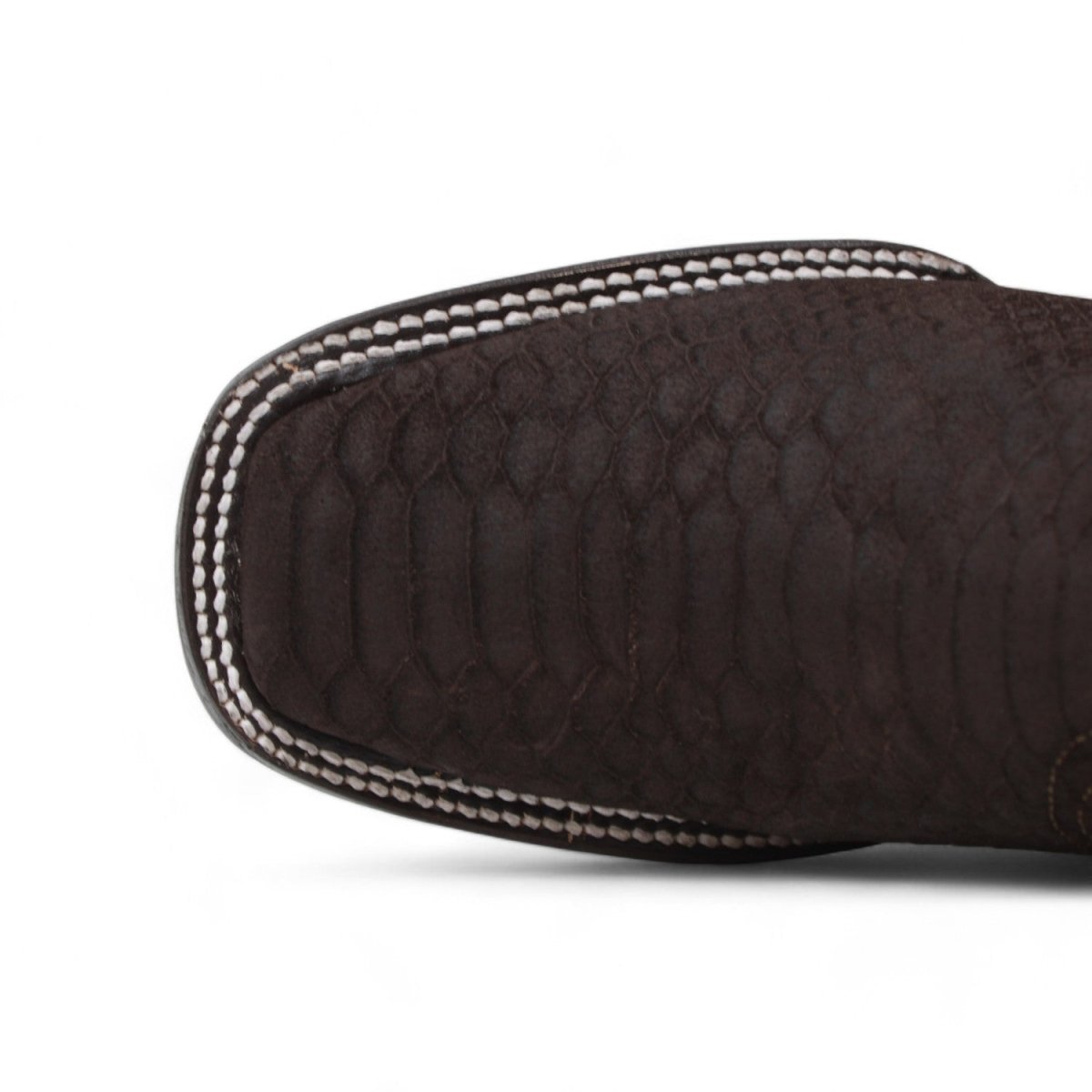 Women's Square Toe Python Print Ankle Boot - Black