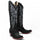 Women's Wild West Snip Toe Suede Leather Boots with Zipper - Black