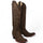 Women's Wild West Snip Toe Suede Leather Boots with Zipper - Chocolate