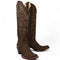 Women's Wild West Snip Toe Suede Leather Boots with Zipper - Chocolate