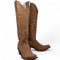 Women's Wild West Snip Toe Suede Leather Boots with Zipper - Taupe