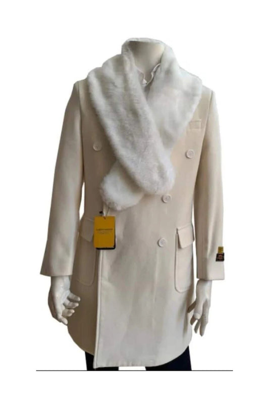 Wool And Cashmere Peacoat - Topcoat - Double Breasted Three Quarter men's Overcoat