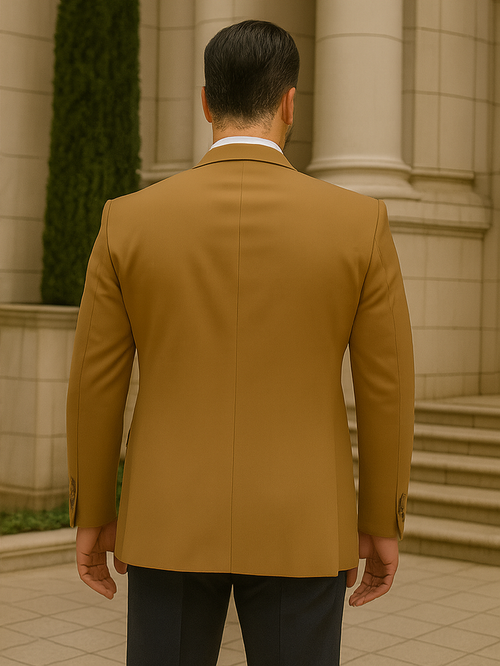 "Wool & Cashmere Men's Overcoat - Full Length in Camel"