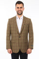 "Bronze Windowpane Plaid Sport Coat for Men - Two Button Style"