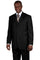 "Black Business Suit for Men - 100% Wool, 3 Button Classic Style"