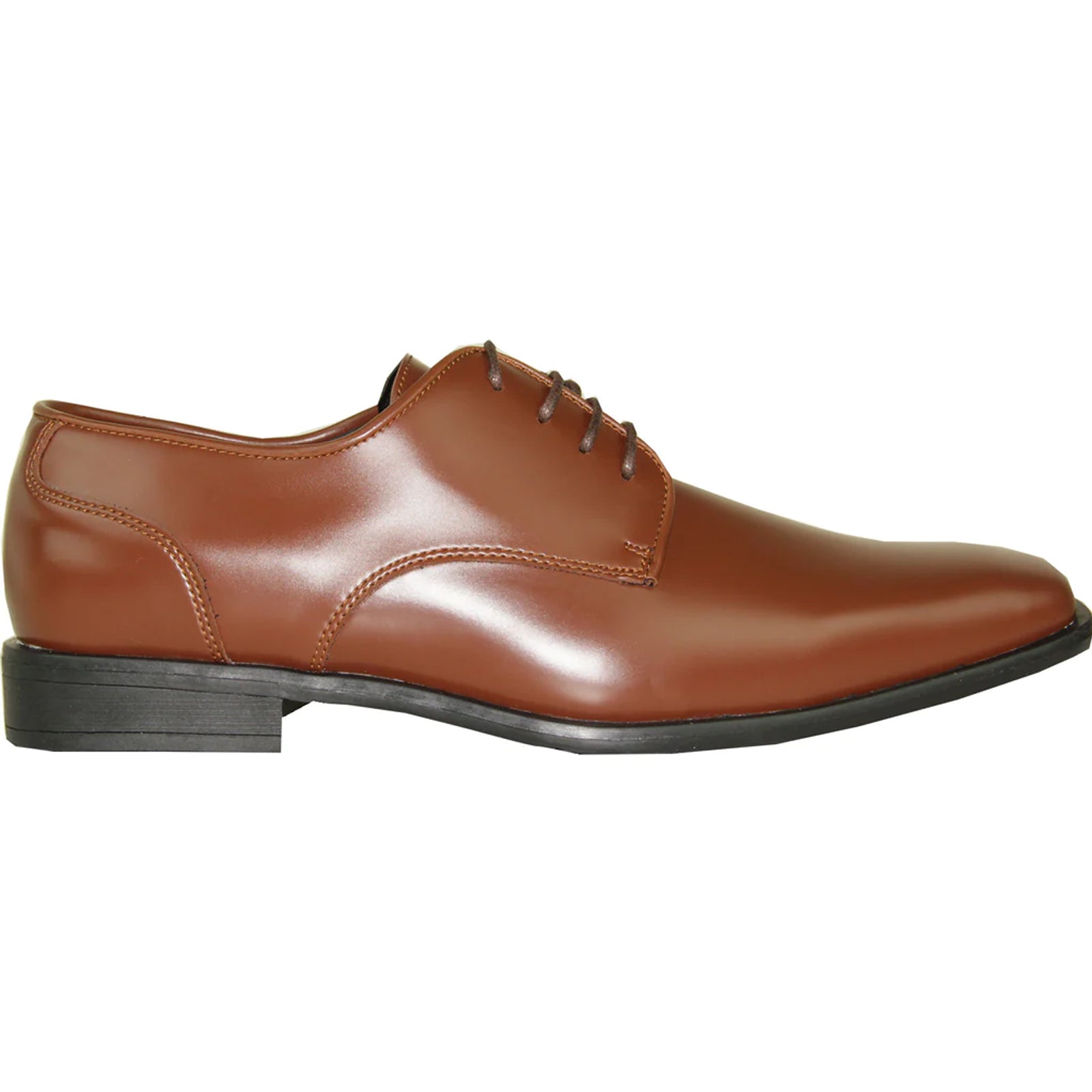 "Cognac Oxford Dress Shoe - Men's Modern Pointy Square Toe"