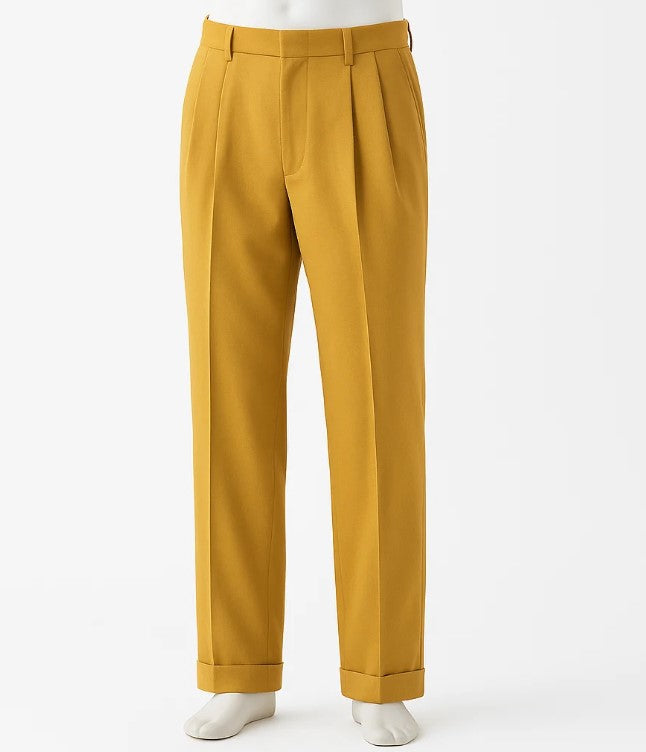 Mens Pleated Pants - Classic Style - dress size pants : 28 Unfinished bottom