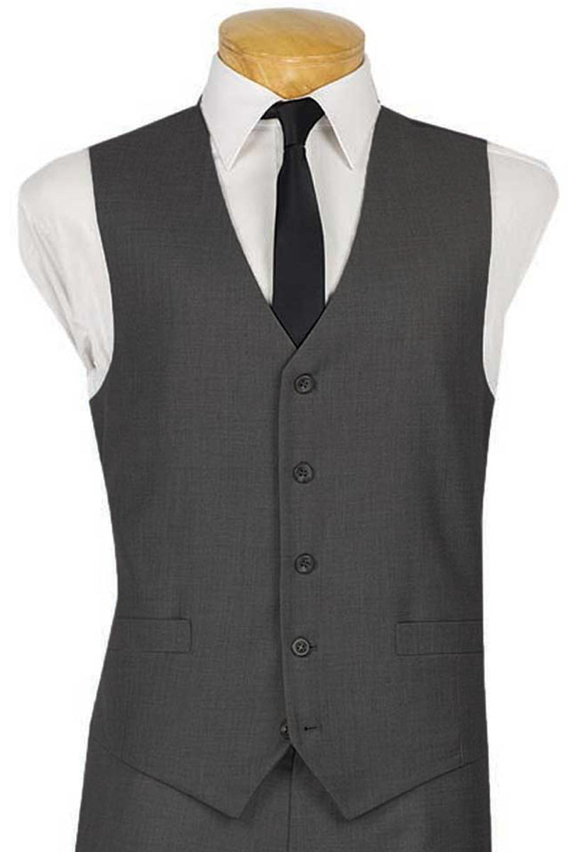 Mens Classic 5 Button Suit Vest in Charcoal - M