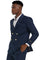 "Navy  Men's Slim Fit Double Breasted Wedding Suit with Gold Buttons" blue