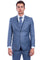 "Ocean Blue Sharkskin Wedding & Business Suit - Men's Two Button Hybrid Fit Vested"