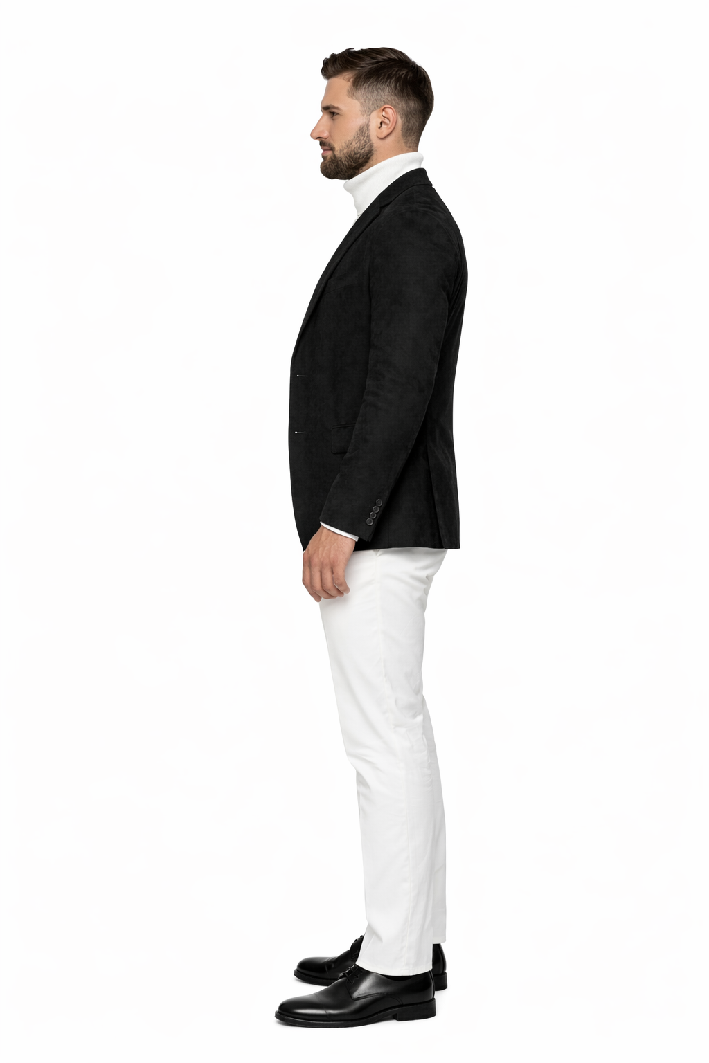 Zacchi Mens Black Micro Suede Sport Coat Modern Fit
