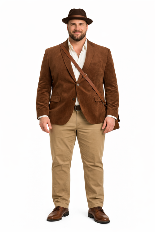 Zacchi Mens Cognac Micro Suede Sport Coat