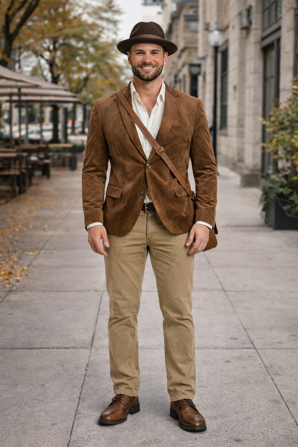 Zacchi Mens Cognac Micro Suede Sport Coat