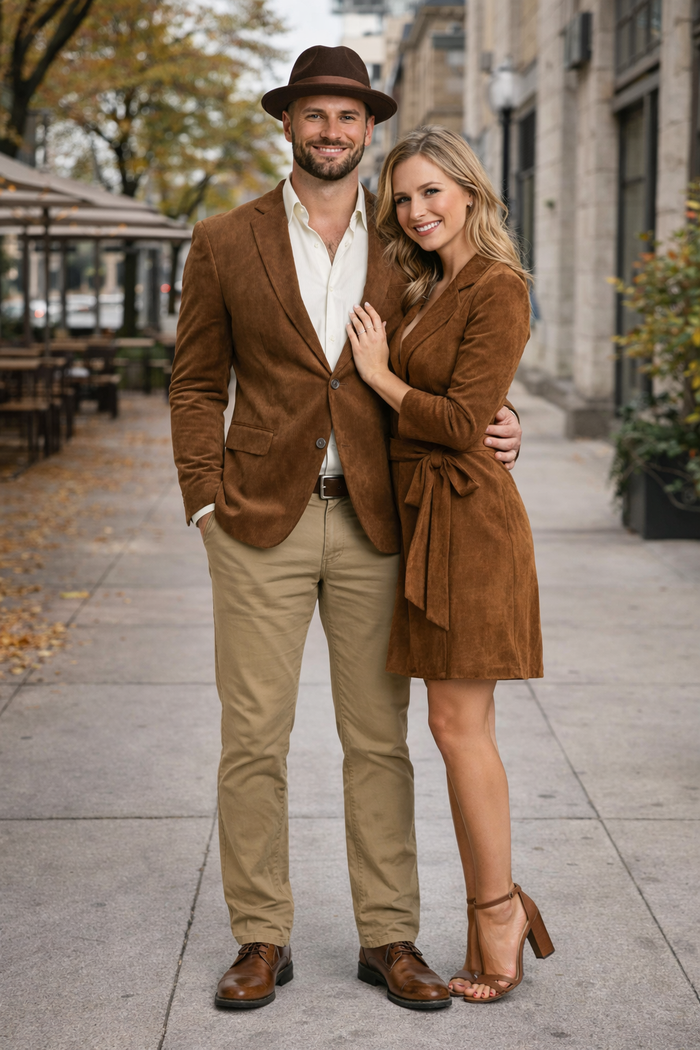 Zacchi Mens Cognac Micro Suede Sport Coat