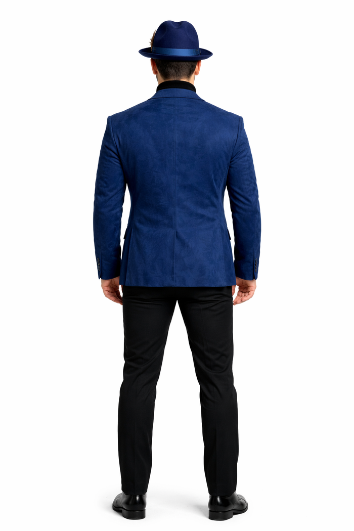 Zacchi Mens Navy Micro Suede Sport Coat