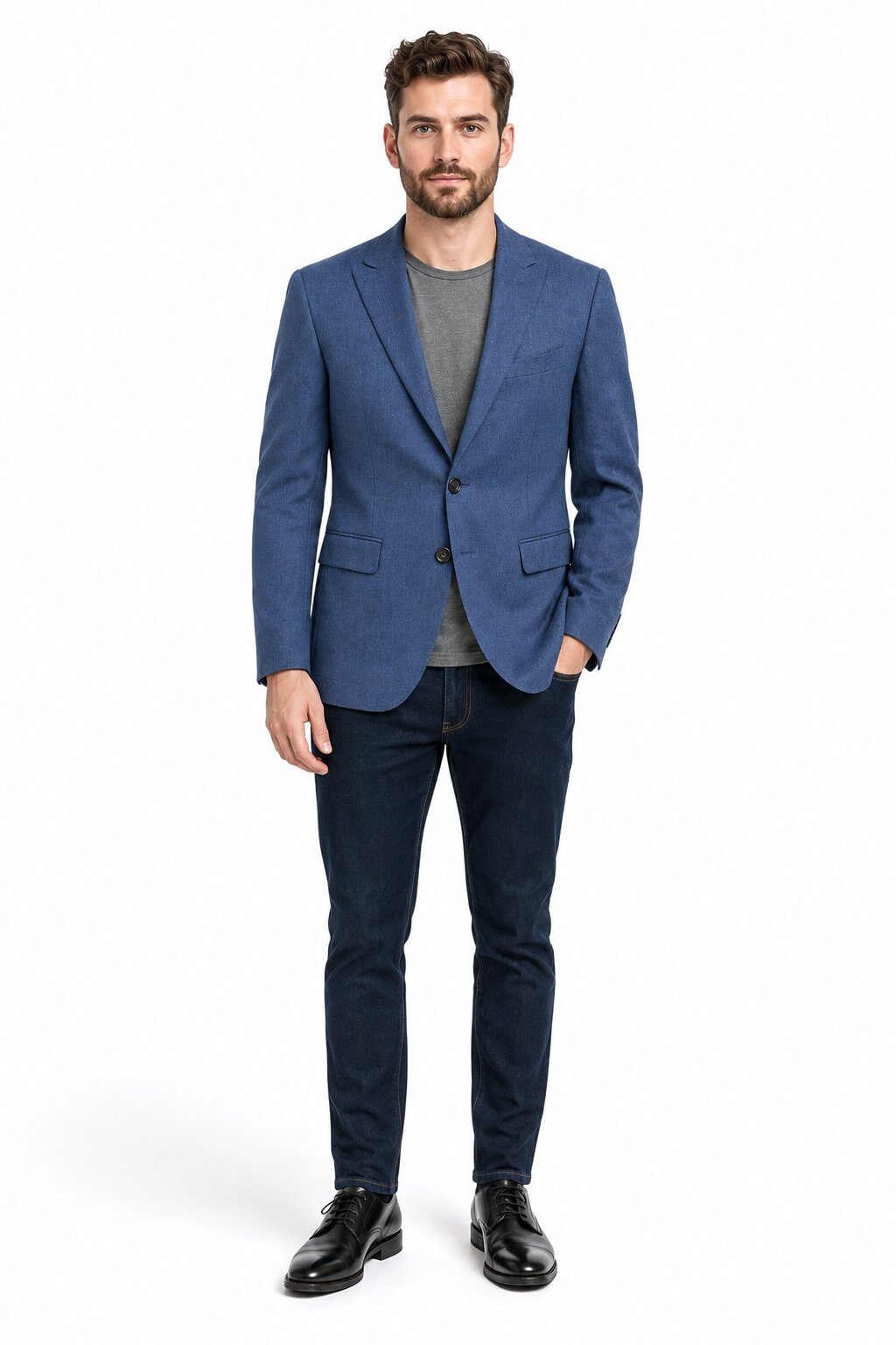 Zacchi Terri 73911 Mens Cobalt Blue Blazer – Slim Fit Stylish Formal & Party Wear Jacket - 34 Short or Extra Small